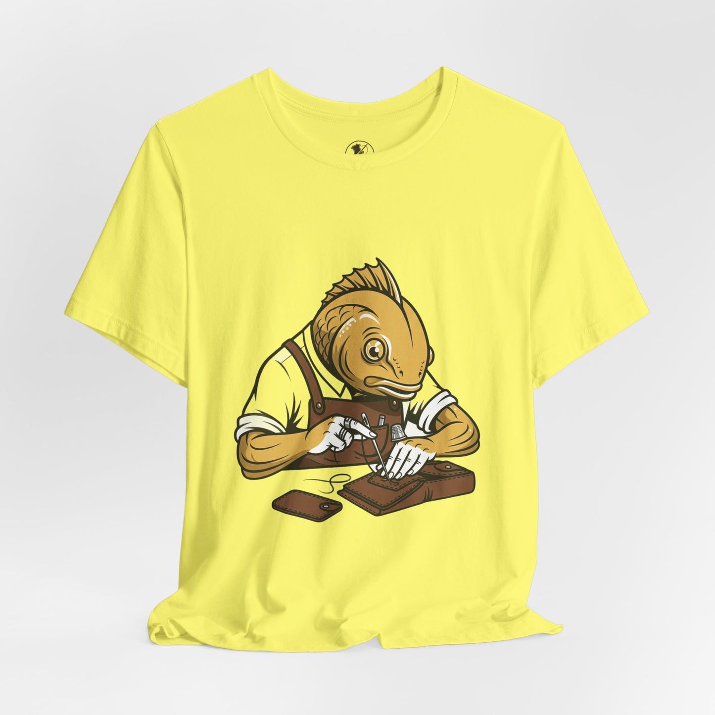 Creative Fish Artist Tee - Unique Graphic Tee for Art Lovers, Eco-Friendly Casual Wear - ArtOm_farm™ LEATHER 