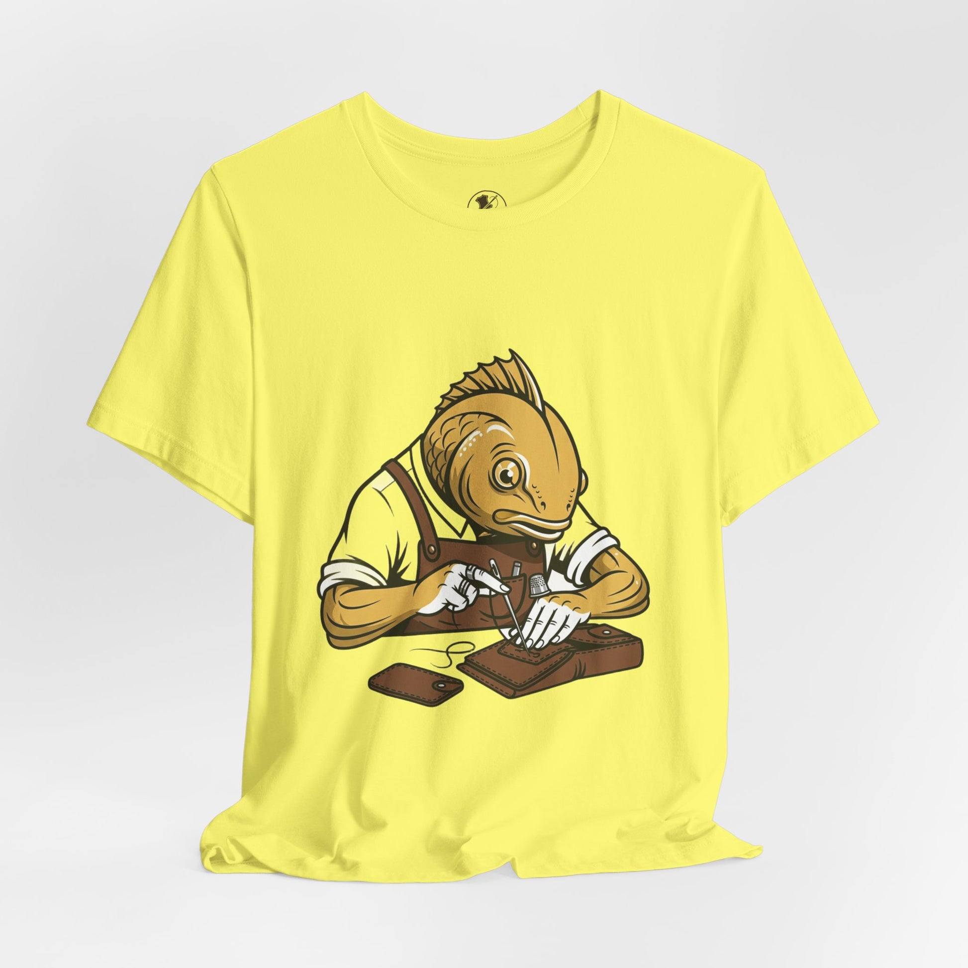 Creative Fish Artist Tee - Unique Graphic Tee for Art Lovers, Eco-Friendly Casual Wear - ArtOm_farm™ LEATHER 