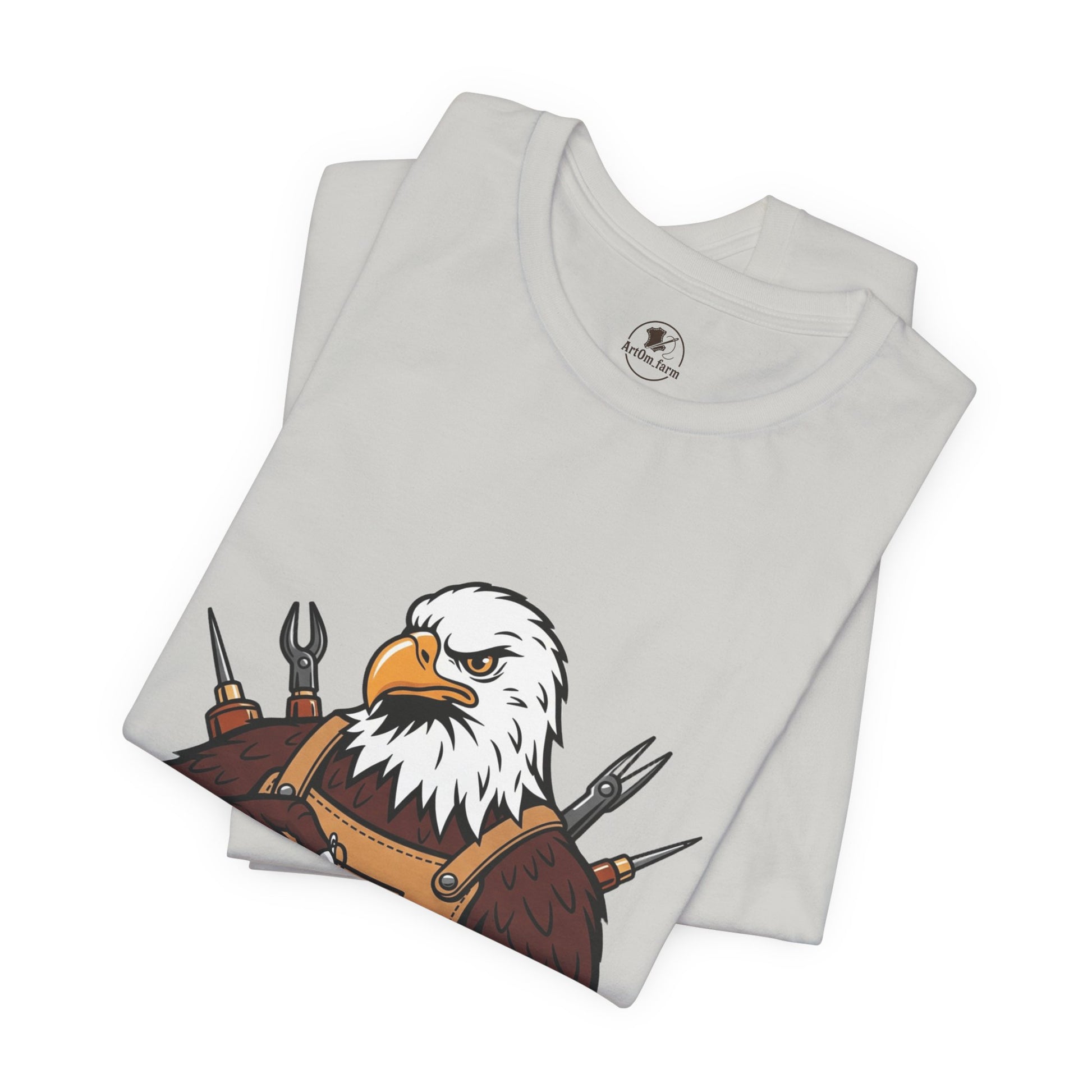 Crafty Eagle DIY Shirt - Unisex Tee for Crafters, Eagle Graphic Design, Gift for Men and Women - ArtOm_farm™ LEATHER 