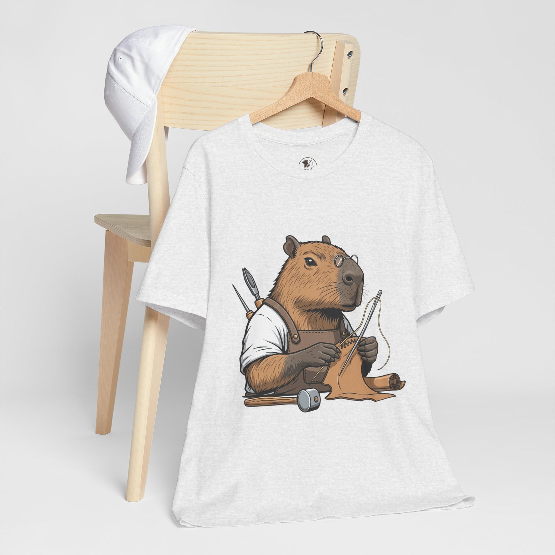 Crafty Beaver T-Shirt - Cute Animal Graphic Tee for Nature Lovers, Eco-Friendly Casual Wear - ArtOm_farm™ LEATHER