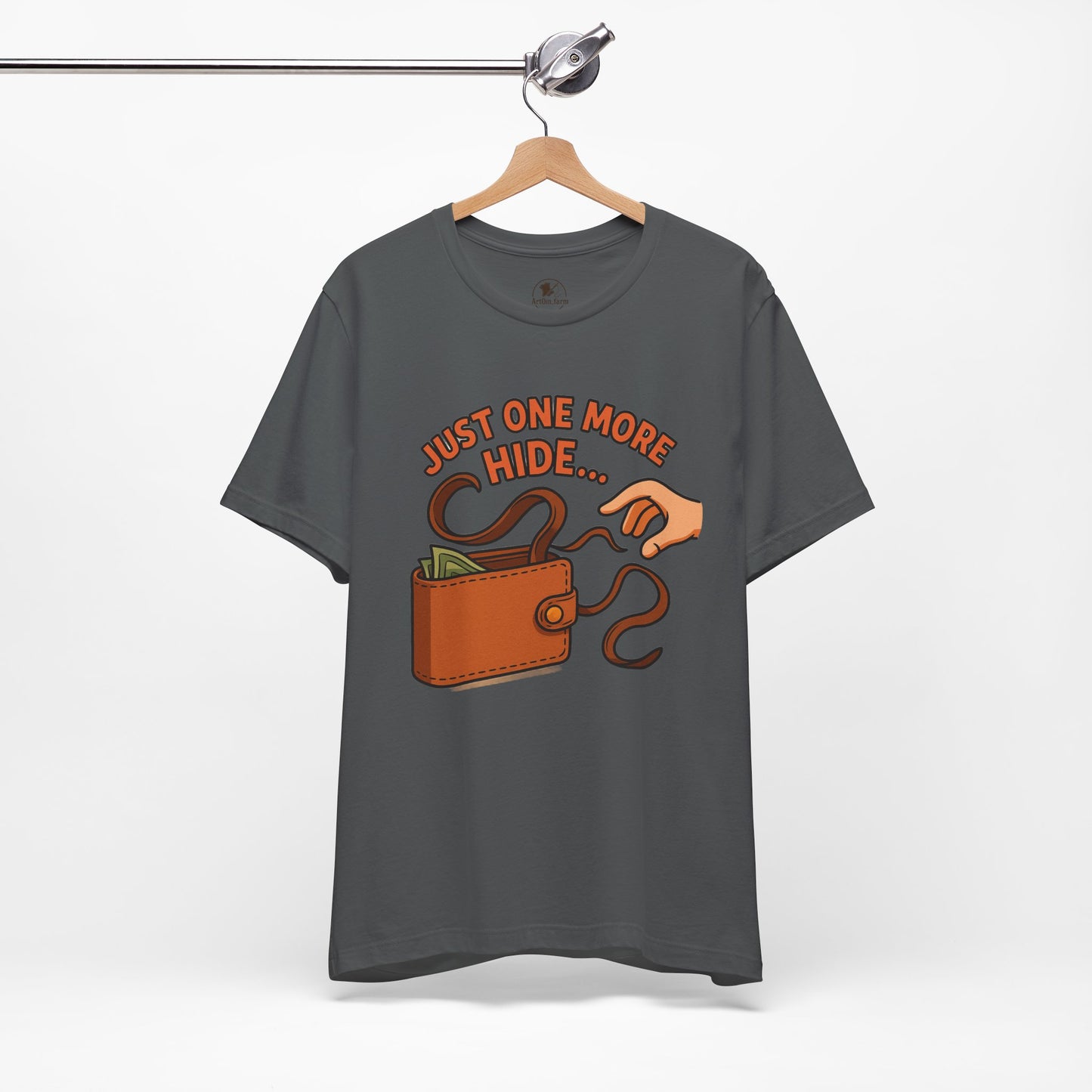 Funny Money Hide T-Shirt - Unisex Jersey Tee for Finance Lovers, Humorous Gift for Casual Wear, Perfect for Birthdays and Holidays
