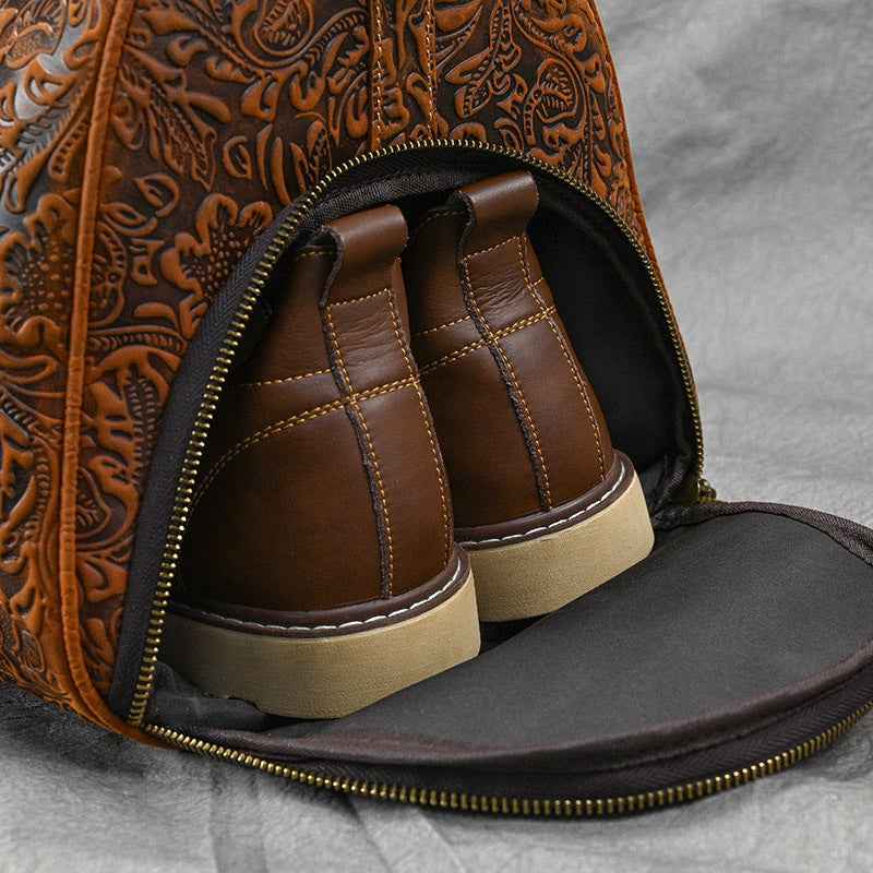 Vintage Leather Crossbody Briefcase in Premium Crazy Horse Leather - ArtOm_farm™ LEATHER