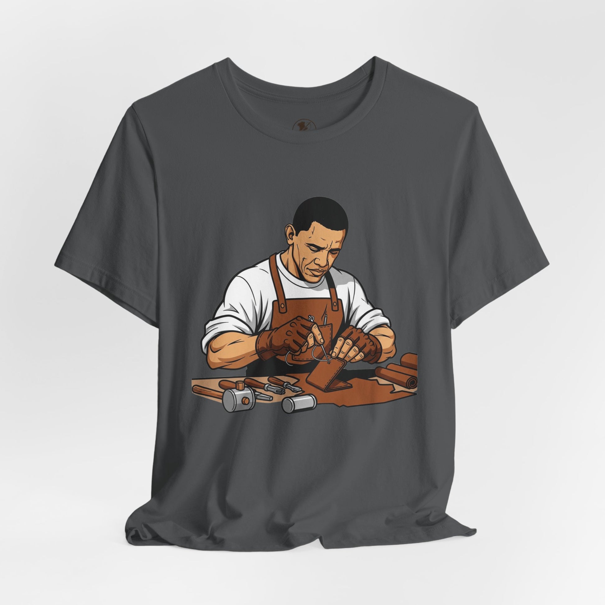 Craftsman Tee for Art Lovers - Unisex Shirt, Handyman Gift for Woodworking Enthusiasts, Perfect Father's Day Gift - ArtOm_farm™ LEATHER 