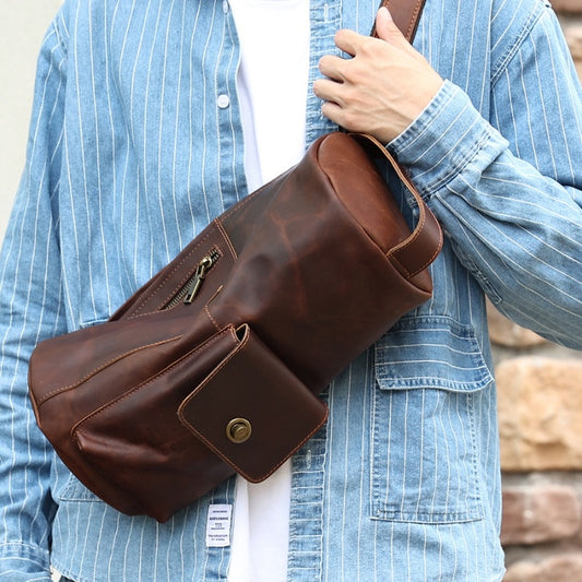 Crazy Horse Leather Crossbody Bag - Vintage Style for Unique Fashion - ArtOm_farm™ LEATHER 