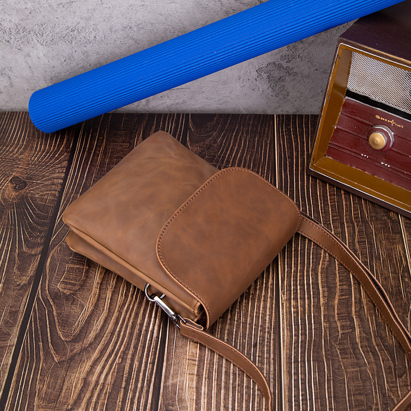 Double-layer Leather Men's Bag - Crazy Horse Leather Design - ArtOm_farm™ LEATHER 
