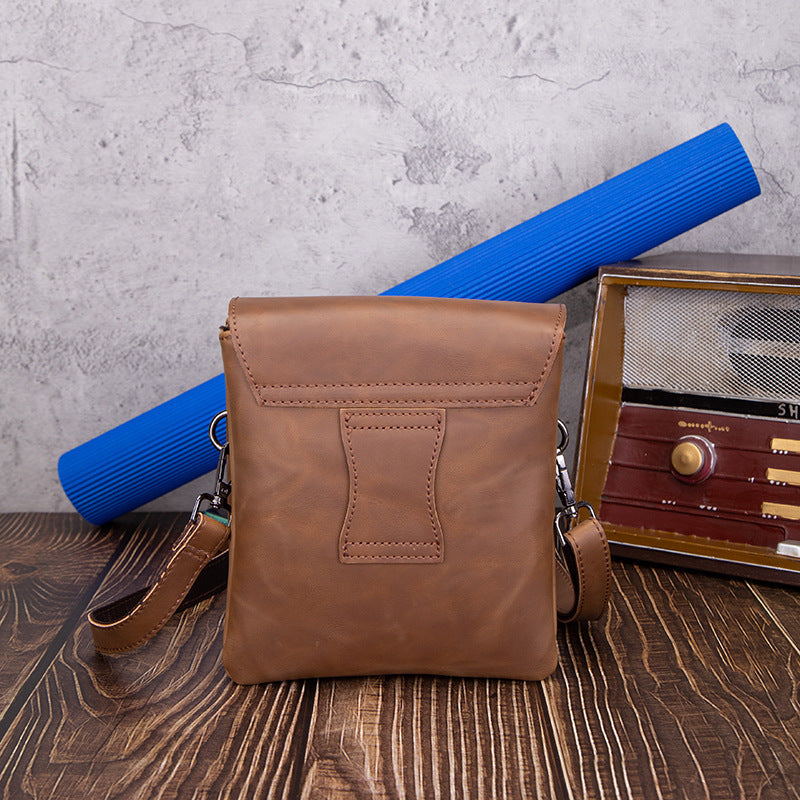 Double-layer Leather Men's Bag - Crazy Horse Leather Design - ArtOm_farm™ LEATHER 