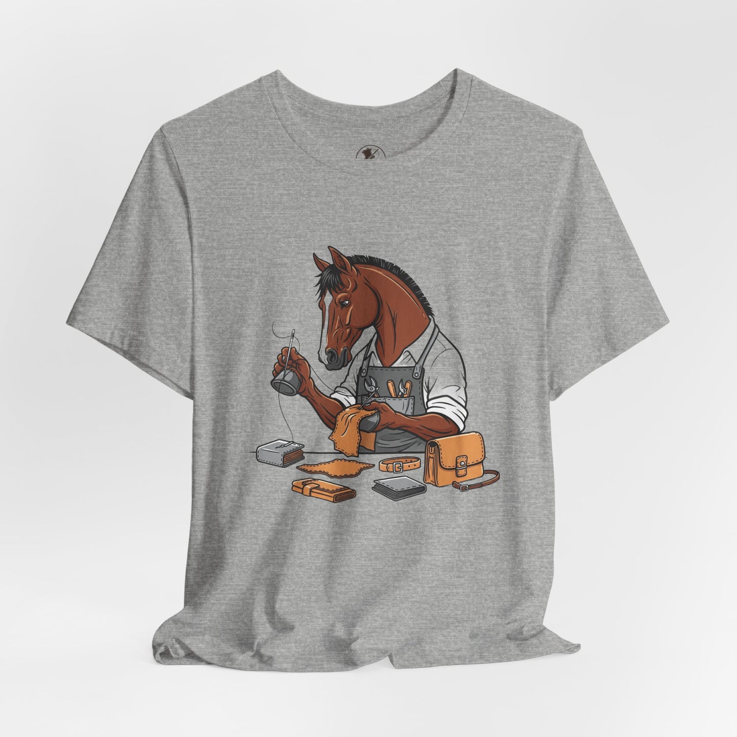 Equestrian Unisex Tee - Funny Horse Shirt for Animal Enthusiasts, Perfect Gift for Horse Lovers - ArtOm_farm™ LEATHER 
