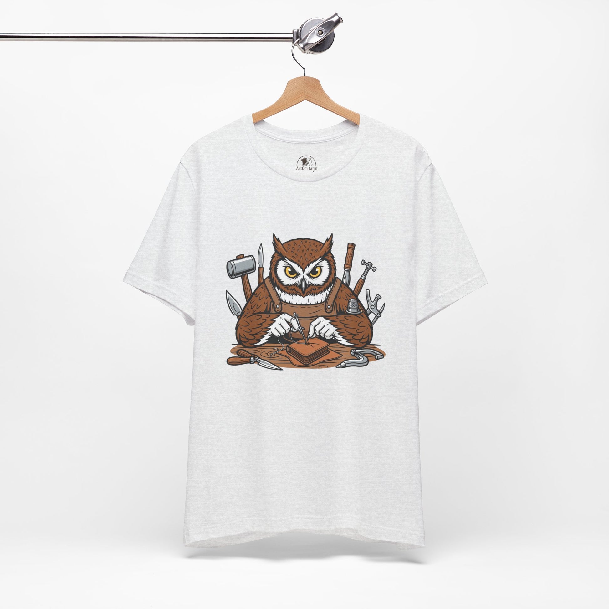 Owl Artisan Tee - Perfect Gift for Craft Lovers and Nature Enthusiasts, Handmade Casual Wear - ArtOm_farm™ LEATHER