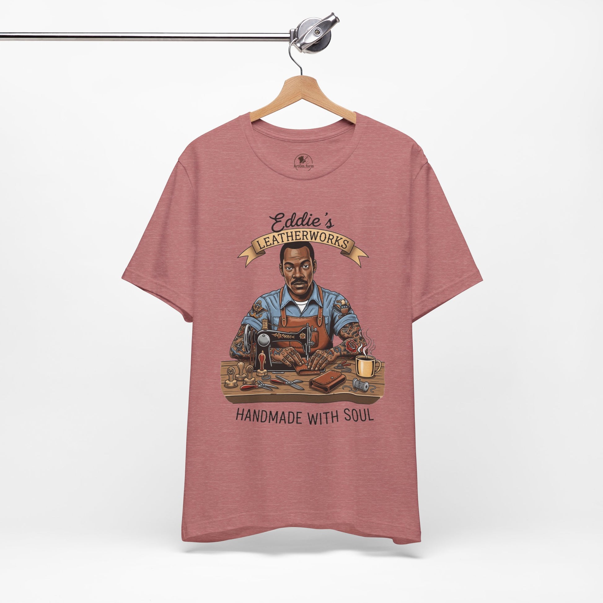 Handcrafted Leatherwork Tee for Craftsmen and DIY Enthusiasts, Perfect Artisan Shirt Gift for Dad on Father's Day - ArtOm_farm™ LEATHER 