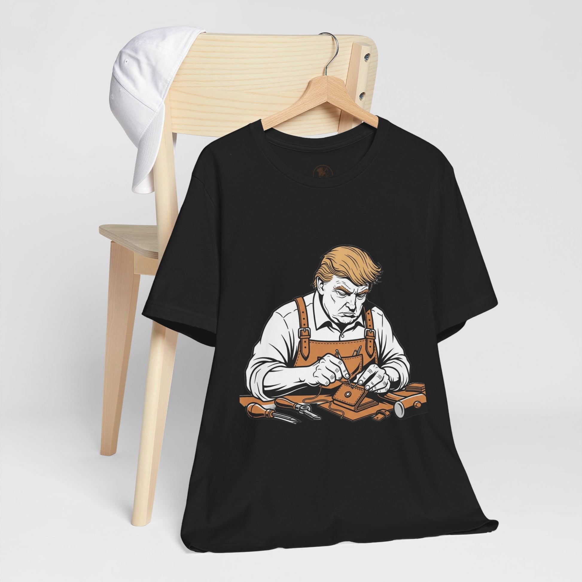 Craftsman Graphic Tee - Workshop T-Shirt for Hobbyists, Unisex Short Sleeve Father's Day Apparel, Artisan Merch - ArtOm_farm™ LEATHER 
