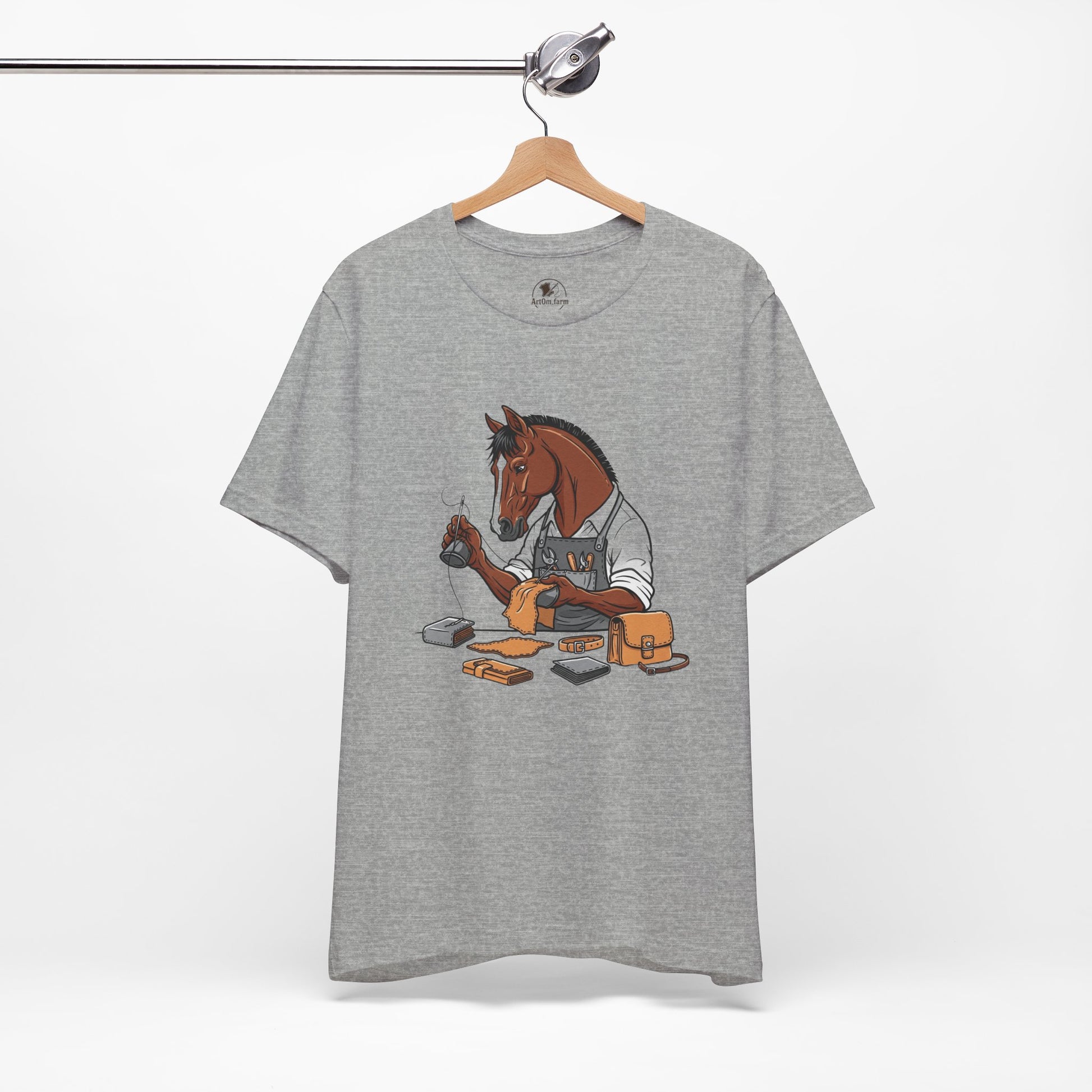 Equestrian Unisex Tee - Funny Horse Shirt for Animal Enthusiasts, Perfect Gift for Horse Lovers - ArtOm_farm™ LEATHER 