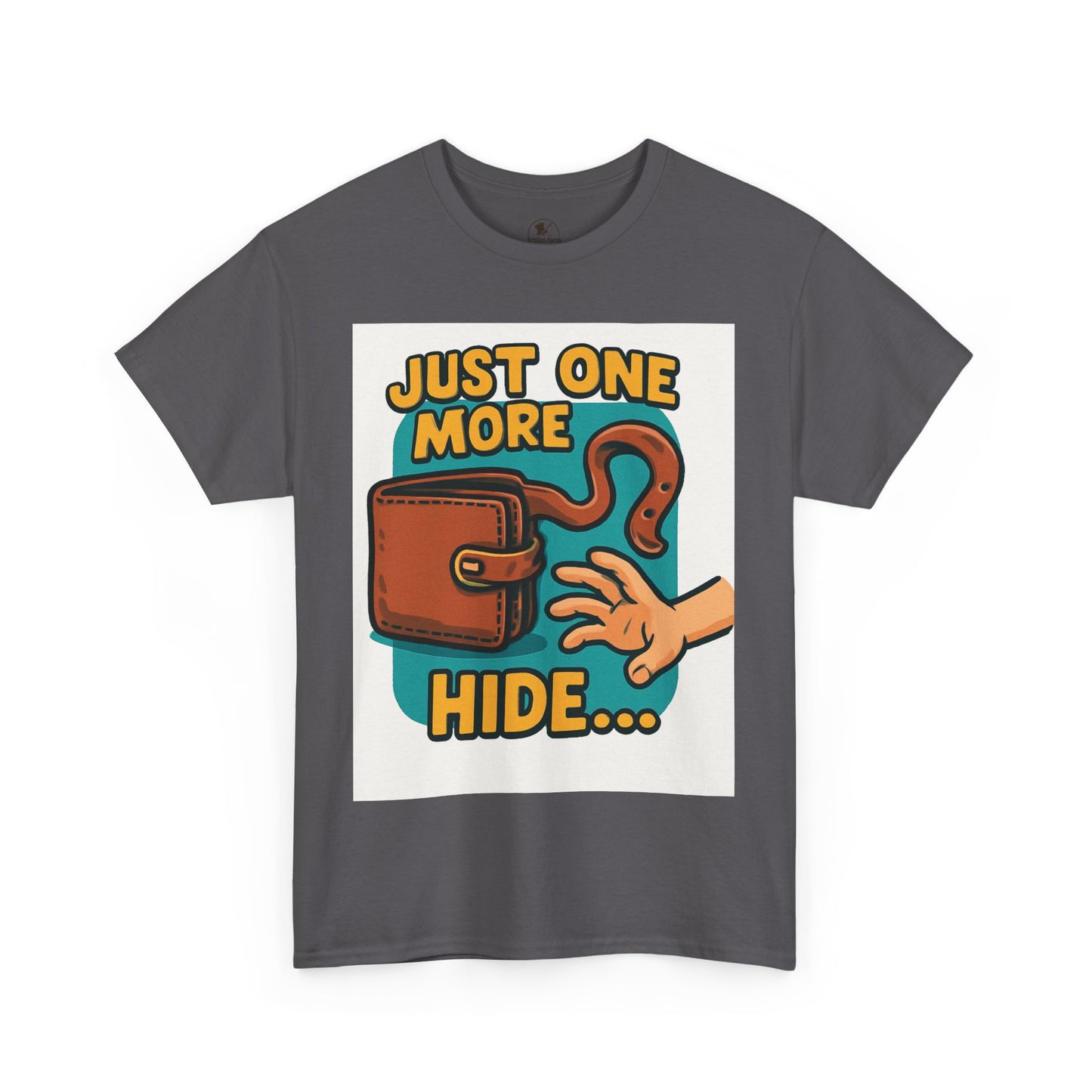 Funny Gamer T-Shirt - Unisex Heavy Cotton Tee, Just One More Hide, Unique Gift for Gamers, Casual Wear, Humorous Birthday Shirt - ArtOm_farm™ LEATHER