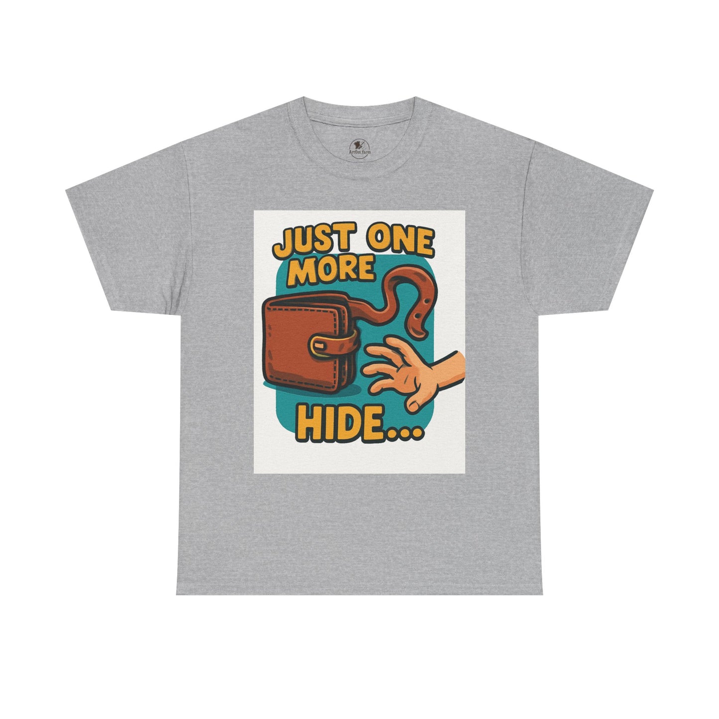 Funny Gamer T-Shirt - Unisex Heavy Cotton Tee, Just One More Hide, Unique Gift for Gamers, Casual Wear, Humorous Birthday Shirt - ArtOm_farm™ LEATHER