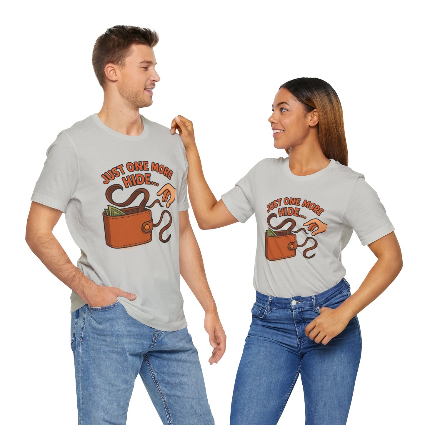 Funny Money Hide T-Shirt - Unisex Jersey Tee for Finance Lovers, Humorous Gift for Casual Wear, Perfect for Birthdays and Holidays - ArtOm_farm™ LEATHER 