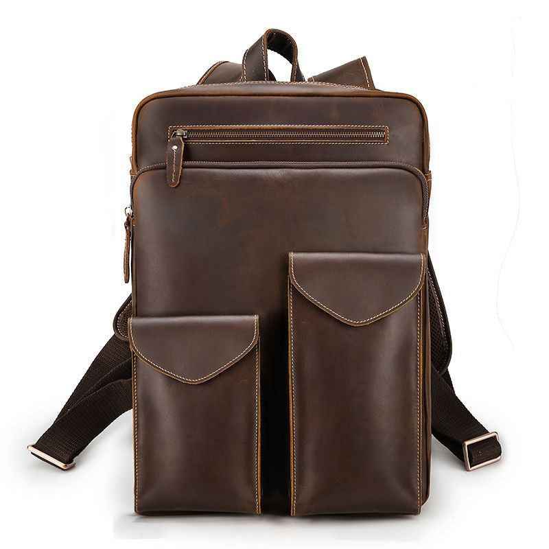 Crazy Horse Leather Backpack for Travel - Durable & Stylish Design - ArtOm_farm™ LEATHER