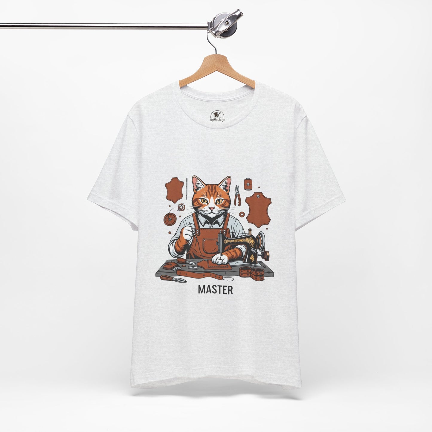 Crafty Cat Master Tee - Funny Cat Shirt for Unisex Pet Lovers, Unique Cat Apparel Gift for Cat Owners - ArtOm_farm™ LEATHER