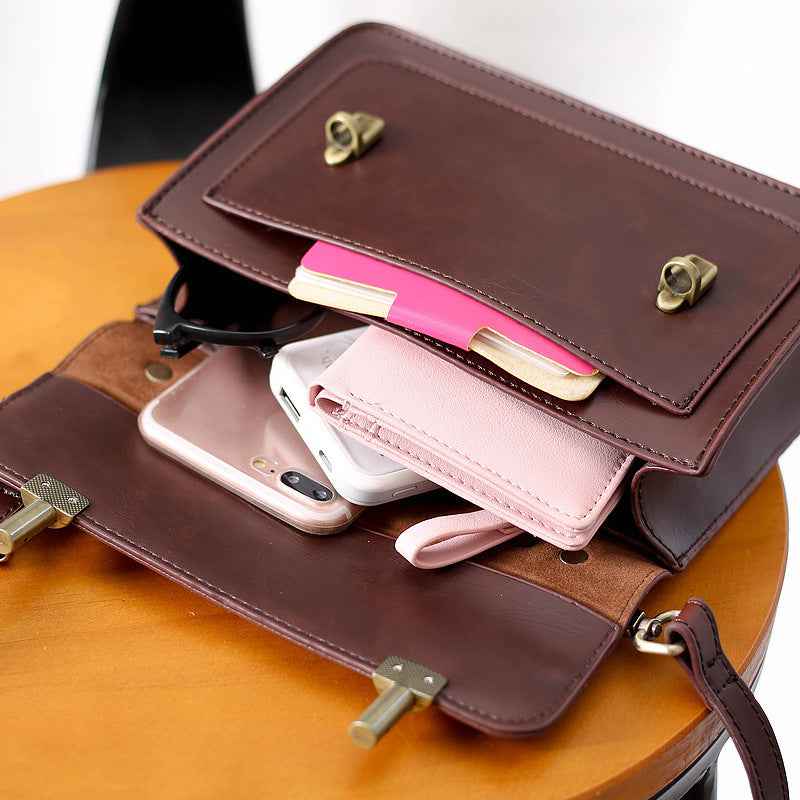 Women's Japanese Style Bag - Chic Crazy Horse Design for Functionality - ArtOm_farm™ LEATHER
