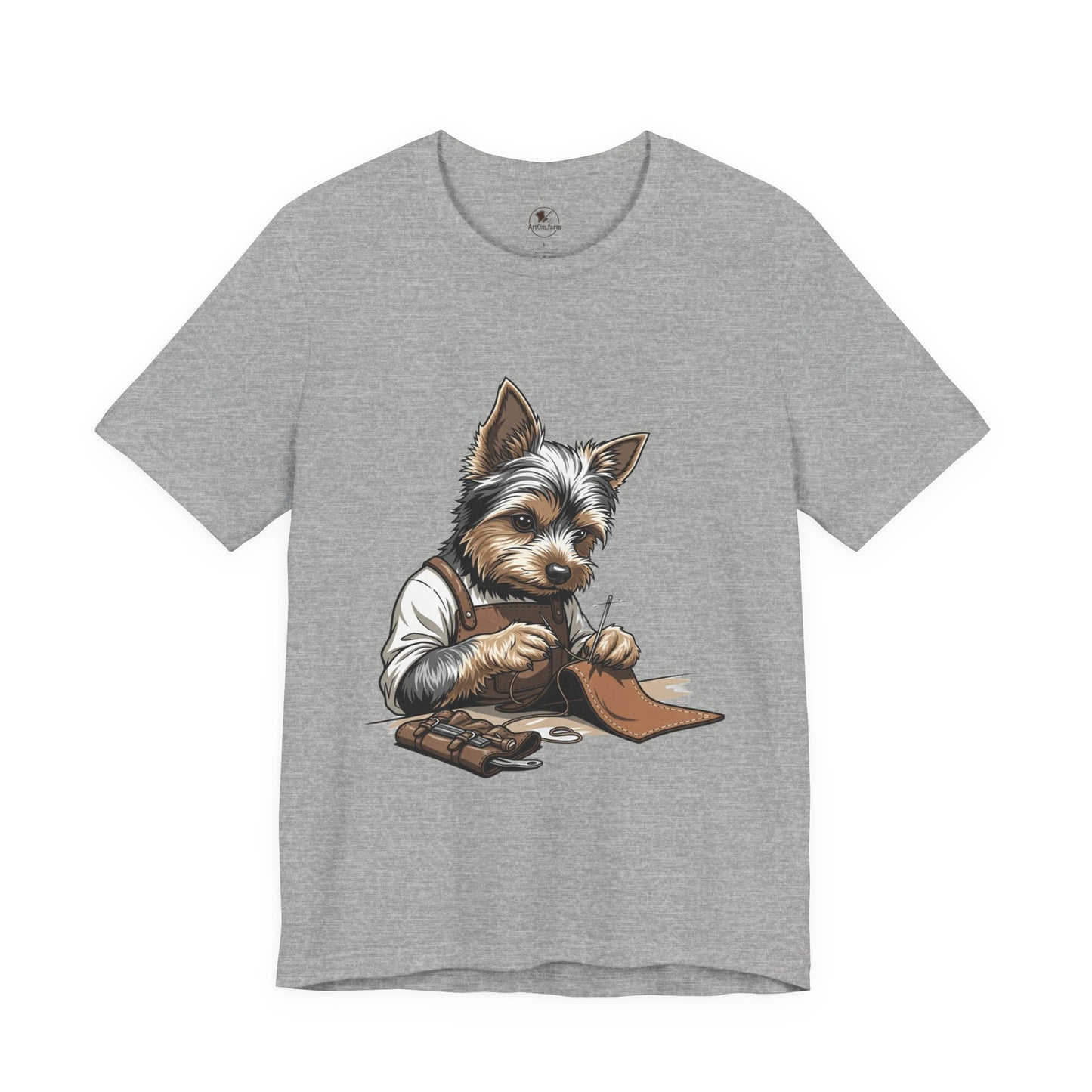 Crafty Canine T-Shirt, Funny Dog Lover Gift, Cute Animal Tee for Pet Owners, Casual Wear for Artisan Friends - ArtOm_farm™ LEATHER 