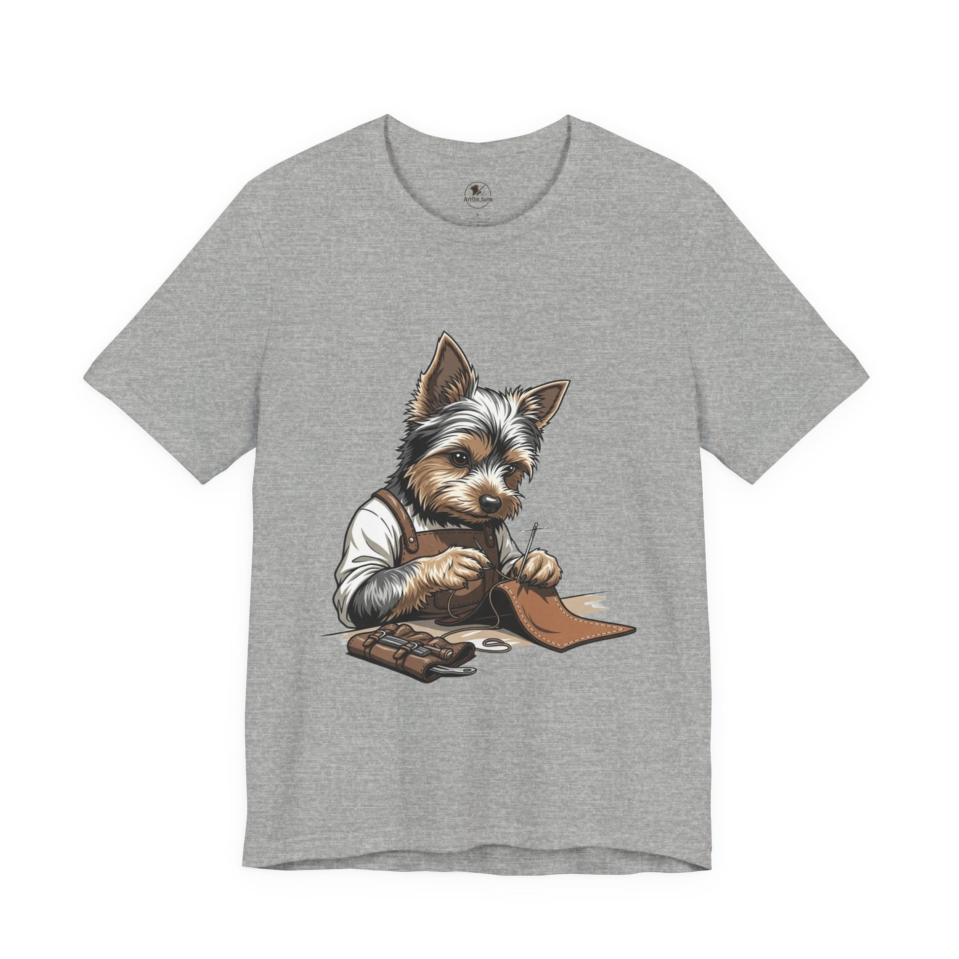Crafty Canine T-Shirt, Funny Dog Lover Gift, Cute Animal Tee for Pet Owners, Casual Wear for Artisan Friends - ArtOm_farm™ LEATHER 