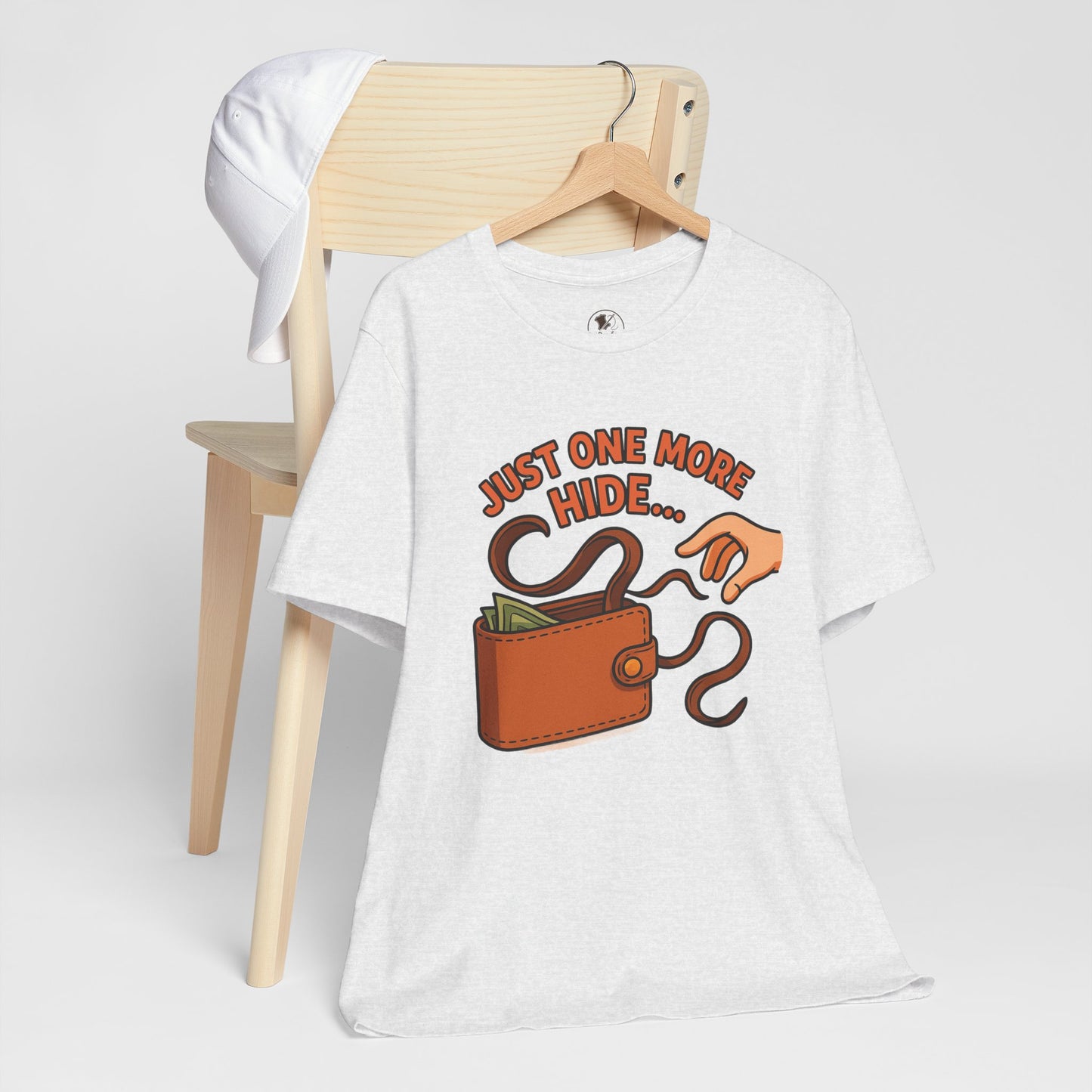 Funny Money Hide T-Shirt - Unisex Jersey Tee for Finance Lovers, Humorous Gift for Casual Wear, Perfect for Birthdays and Holidays - ArtOm_farm™ LEATHER 