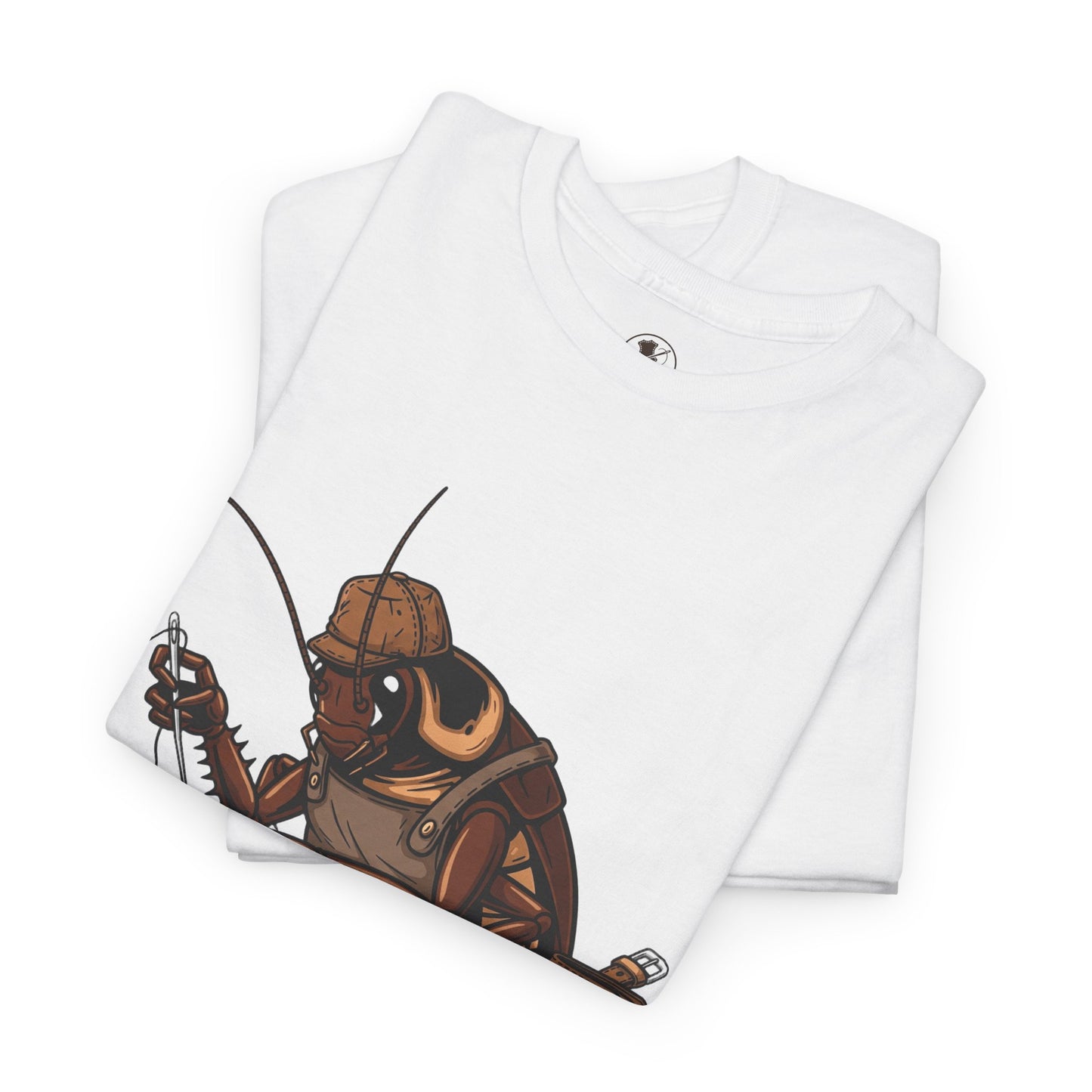 Creative Fishing Tee - Eco-Friendly Fishing Shirt with Cartoon Crab Design, Perfect Gift for Fisherman, Unisex Heavy Cotton Tee - ArtOm_farm™ LEATHER