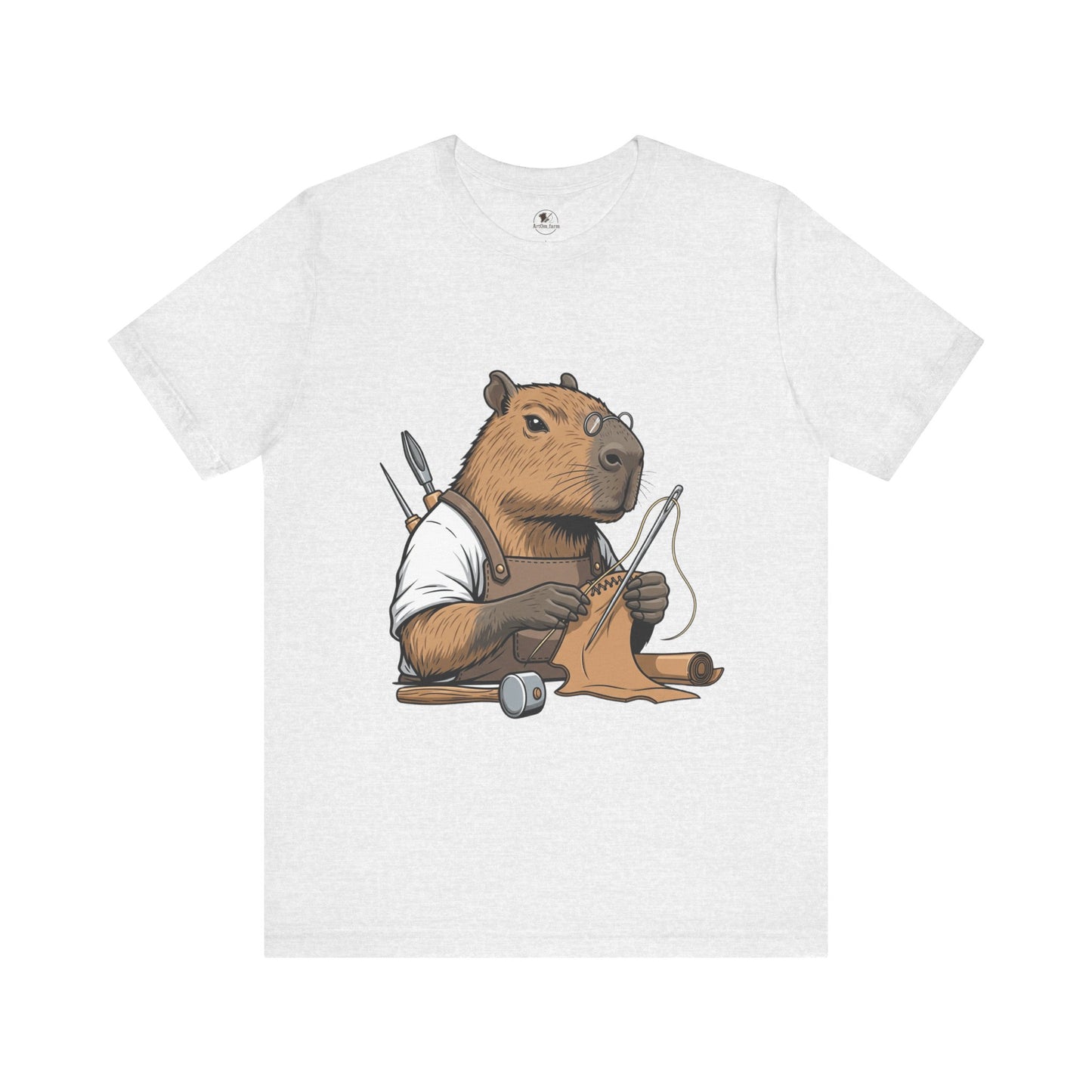 Crafty Beaver T-Shirt - Cute Animal Graphic Tee for Nature Lovers, Eco-Friendly Casual Wear - ArtOm_farm™ LEATHER