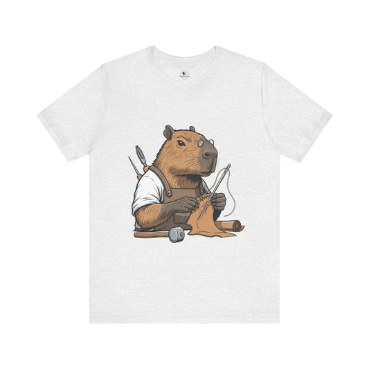 Crafty Beaver T-Shirt - Cute Animal Graphic Tee for Nature Lovers, Eco-Friendly Casual Wear - ArtOm_farm™ LEATHER