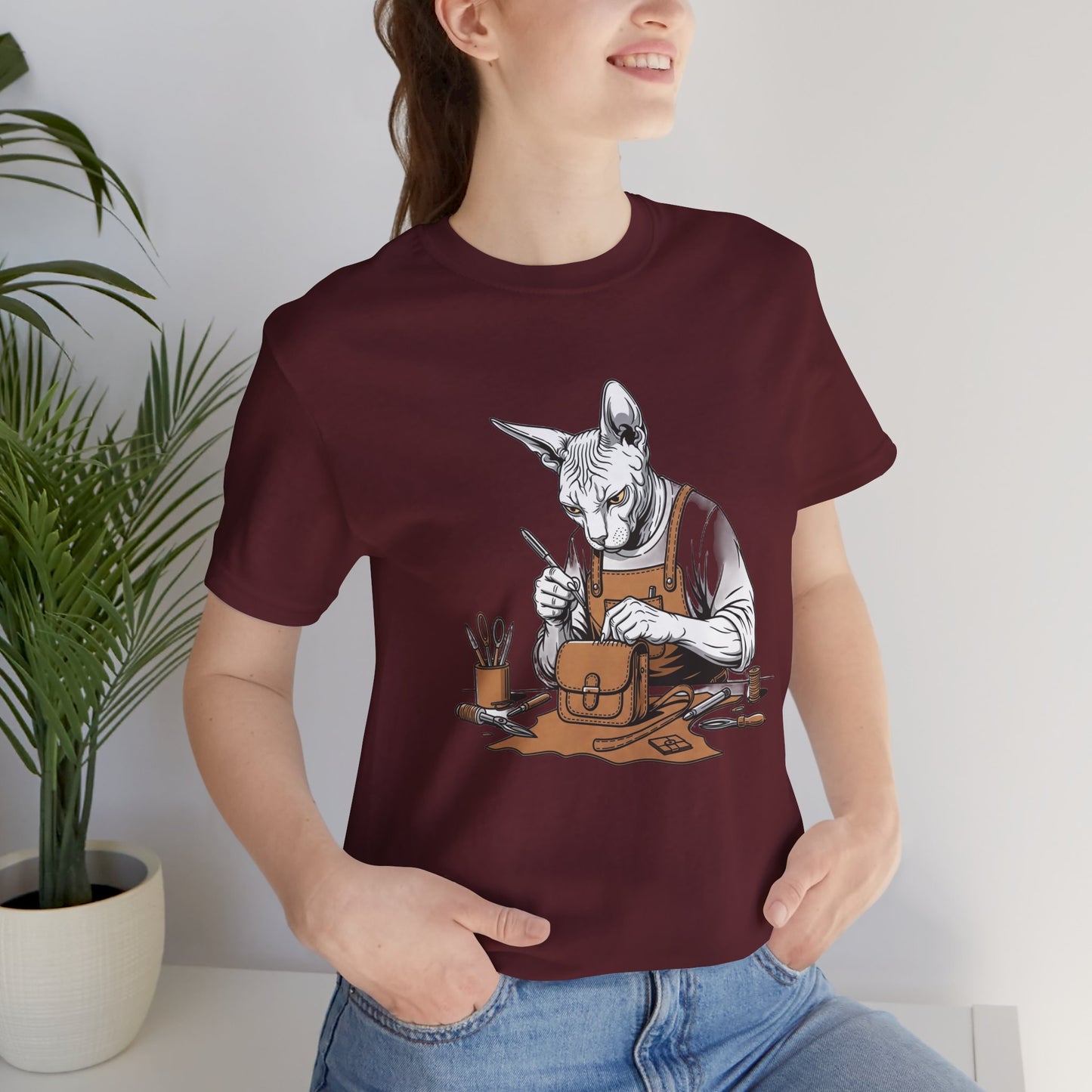 Creative Cat Shirt Unisex Tee, Cute Animal Shirt, Funny Gift for Pet Lovers, Perfect for Art Enthusiasts, Birthday, Casual Wear