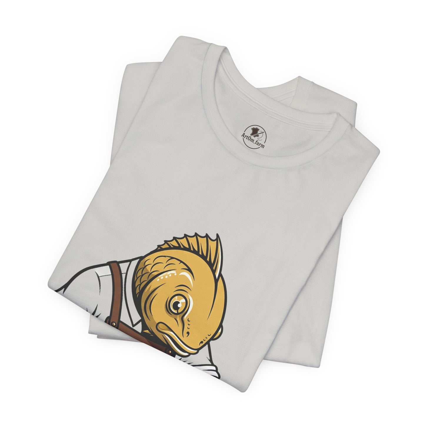 Creative Fish Artist Tee - Unique Graphic Tee for Art Lovers, Eco-Friendly Casual Wear - ArtOm_farm™ LEATHER 
