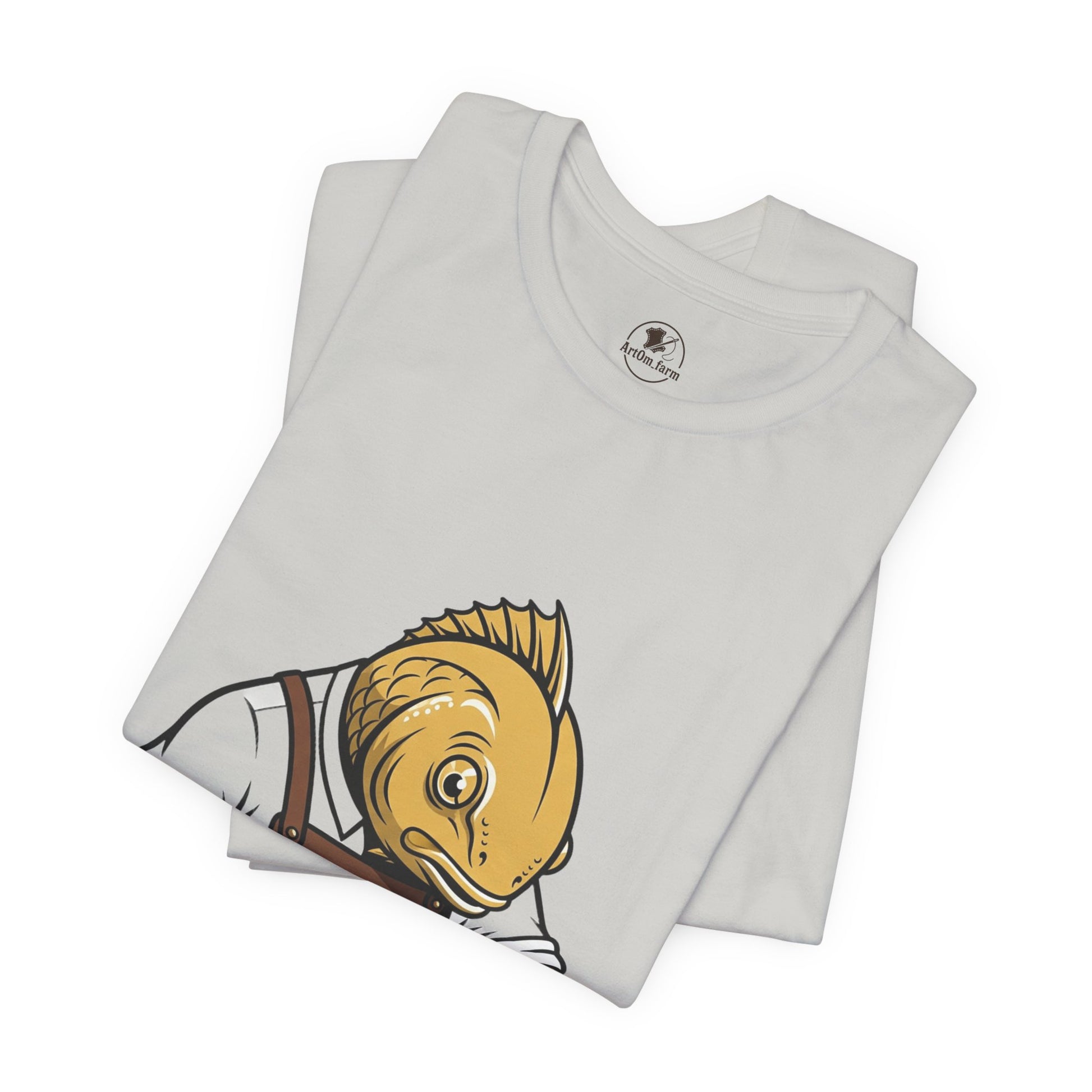 Creative Fish Artist Tee - Unique Graphic Tee for Art Lovers, Eco-Friendly Casual Wear - ArtOm_farm™ LEATHER 
