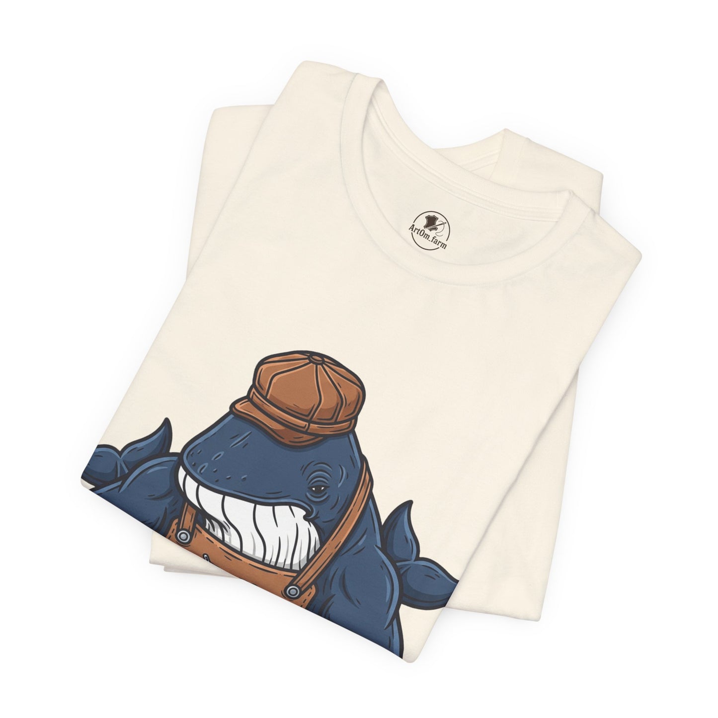 Crafty Shark Tee - Fun Unisex Casual Shirt for Ocean Lovers, Unique Gift Idea and Art Inspired Apparel - ArtOm_farm™ LEATHER 