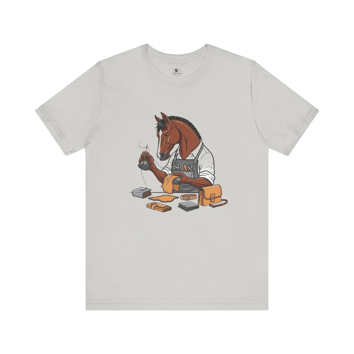 Equestrian Unisex Tee - Funny Horse Shirt for Animal Enthusiasts, Perfect Gift for Horse Lovers - ArtOm_farm™ LEATHER