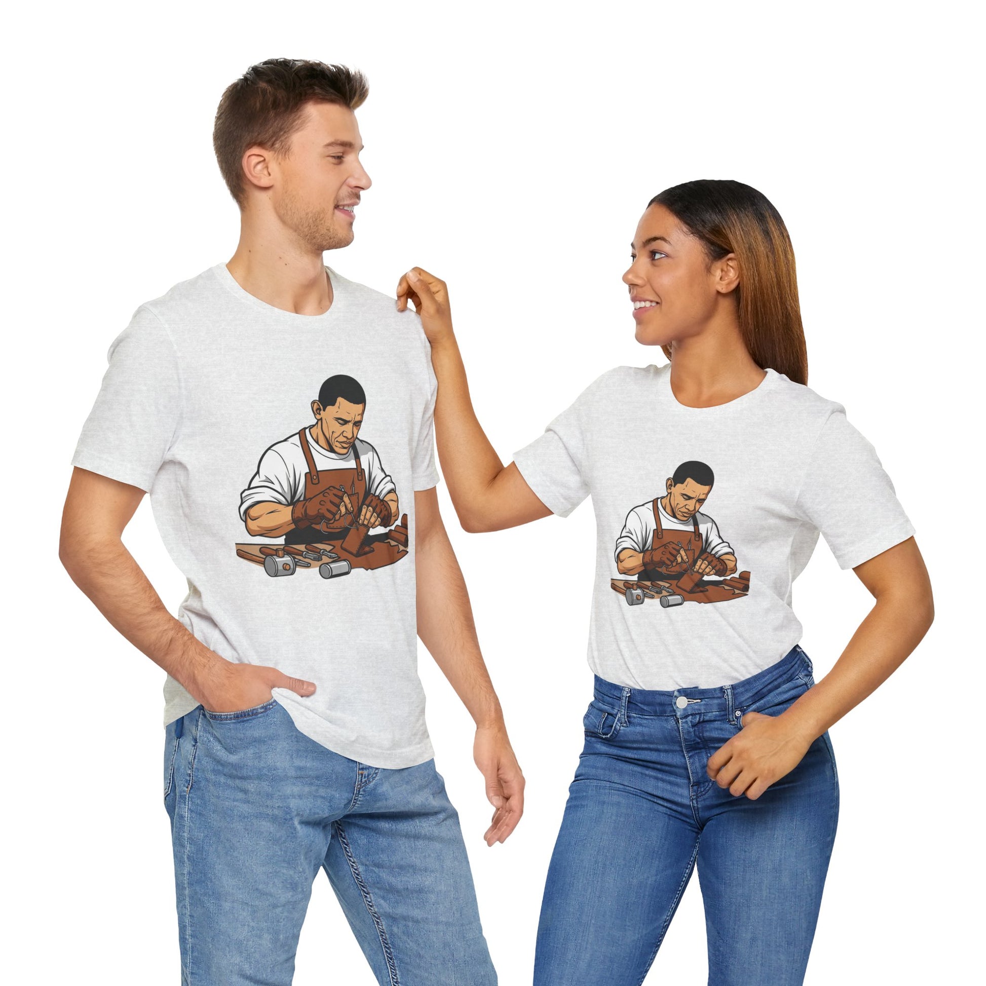 Craftsman Tee for Art Lovers - Unisex Shirt, Handyman Gift for Woodworking Enthusiasts, Perfect Father's Day Gift - ArtOm_farm™ LEATHER 