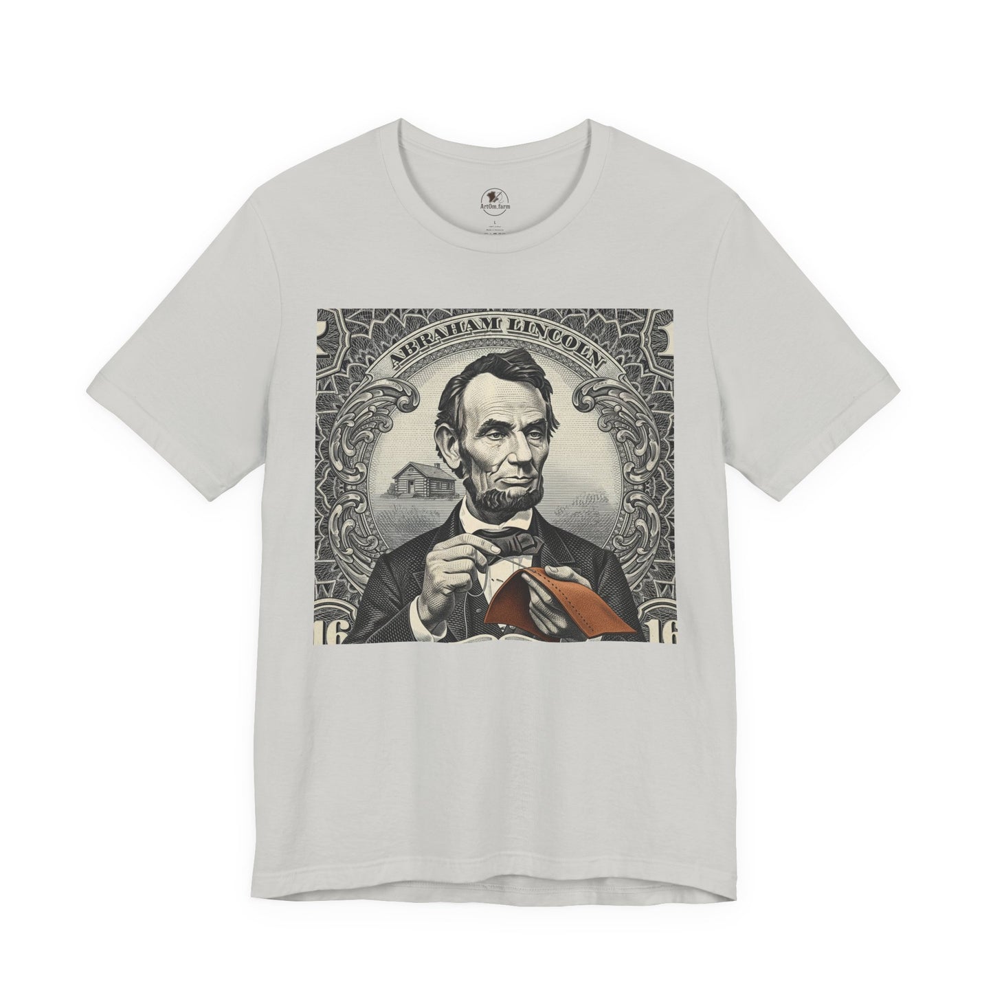 Abraham Lincoln T-Shirt - Vintage Graphic Unisex Tee for History Lovers, Educational Casual Wear, Patriotic Gift - ArtOm_farm™ LEATHER 
