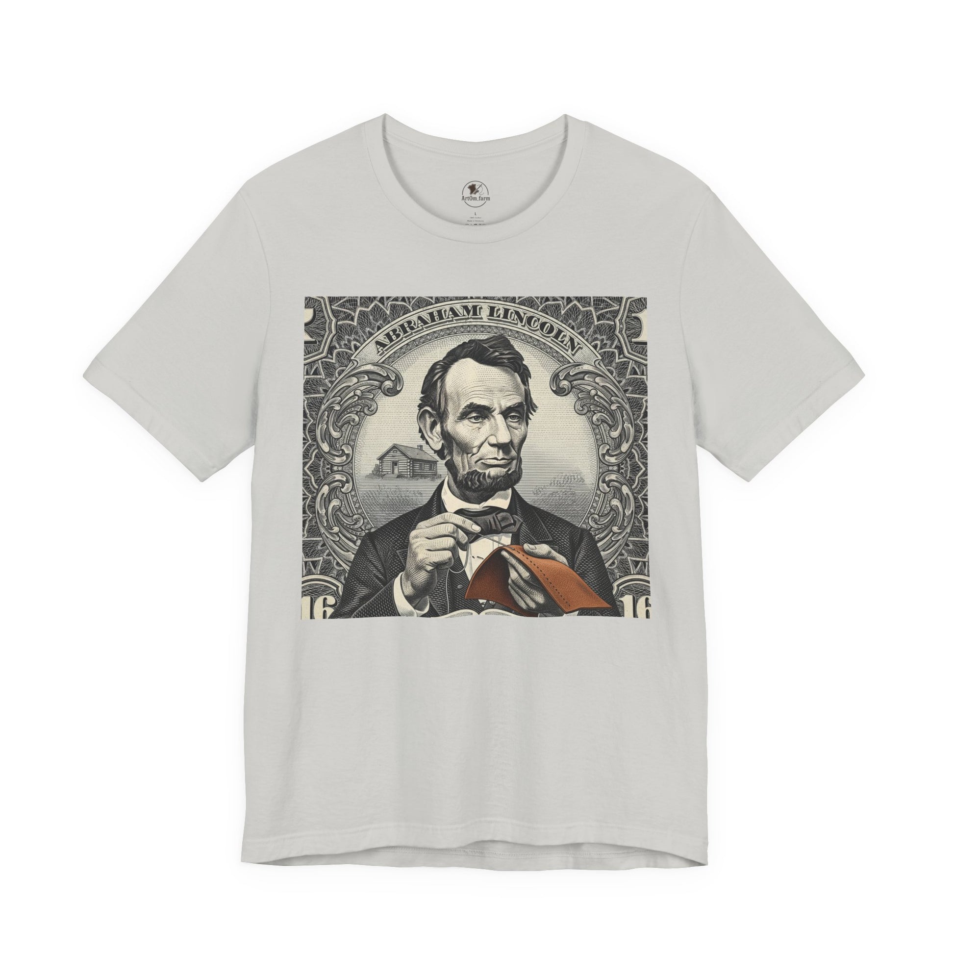 Abraham Lincoln T-Shirt - Vintage Graphic Unisex Tee for History Lovers, Educational Casual Wear, Patriotic Gift - ArtOm_farm™ LEATHER 
