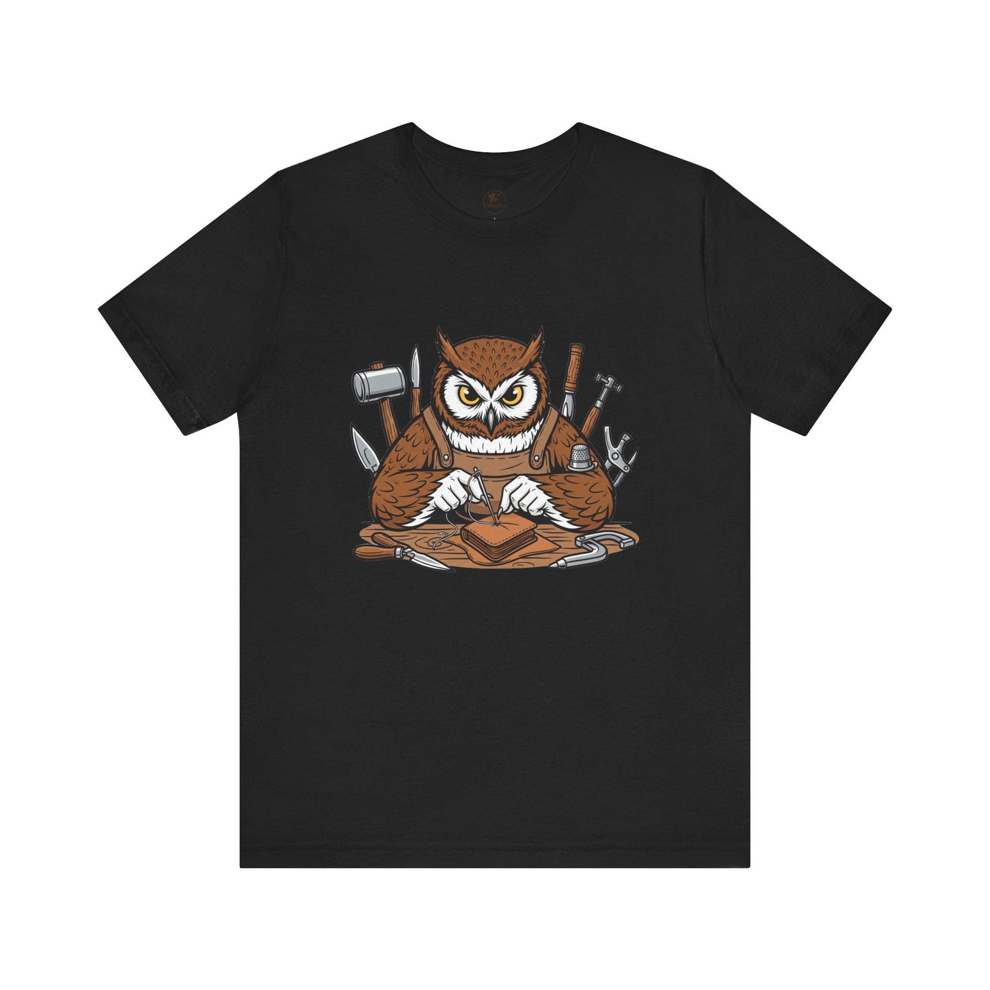 Owl Artisan Tee - Perfect Gift for Craft Lovers and Nature Enthusiasts, Handmade Casual Wear - ArtOm_farm™ LEATHER