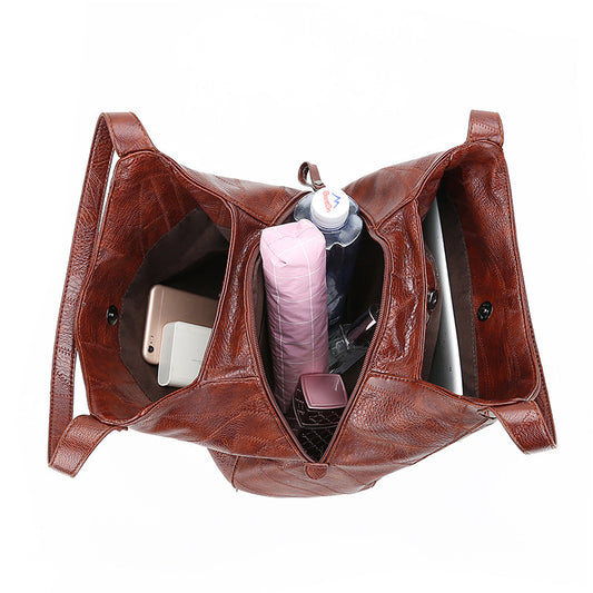 Vintage Leather Shoulder Bag - Soft and Stylish Handcrafted Accessory - ArtOm_farm™ LEATHER 