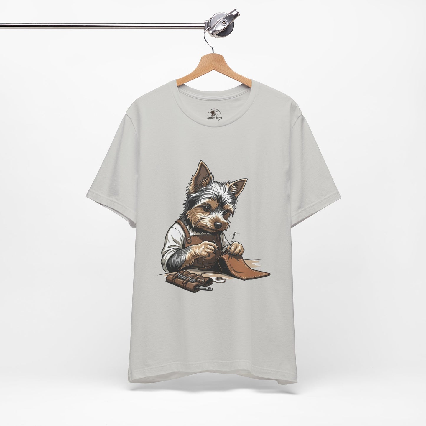 Crafty Canine T-Shirt, Funny Dog Lover Gift, Cute Animal Tee for Pet Owners, Casual Wear for Artisan Friends - ArtOm_farm™ LEATHER 