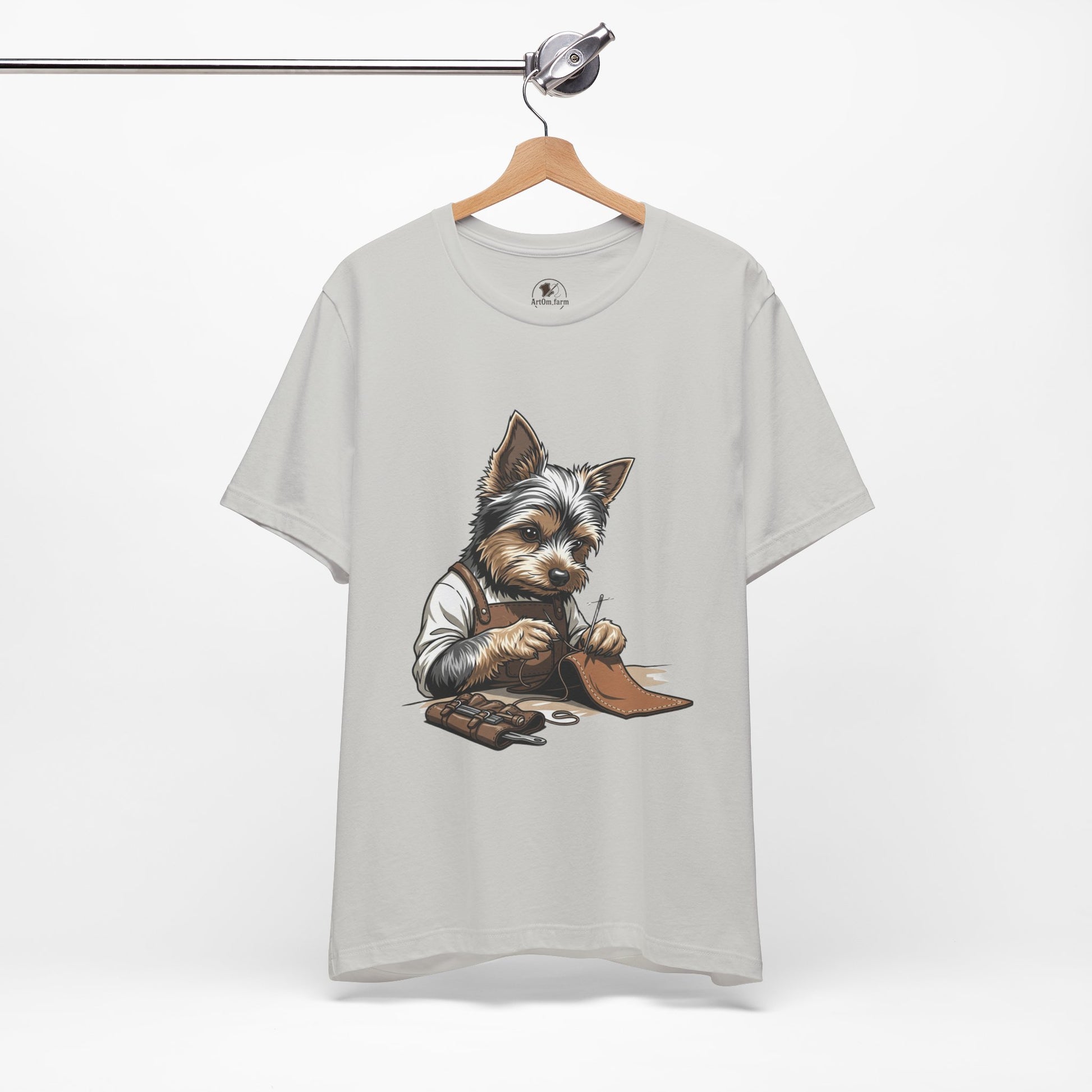 Crafty Canine T-Shirt, Funny Dog Lover Gift, Cute Animal Tee for Pet Owners, Casual Wear for Artisan Friends - ArtOm_farm™ LEATHER 