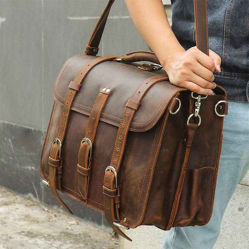 Crazy Horse Leather Tote Bag - Durable and Stylish Everyday Companion - ArtOm_farm™ LEATHER
