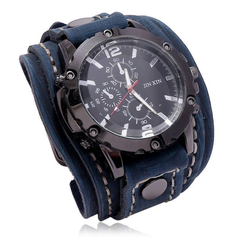 Vintage Hand Stitched Leather Watch - Timeless Craftsmanship in a Vintage Leather Watch - ArtOm_farm™ LEATHER 
