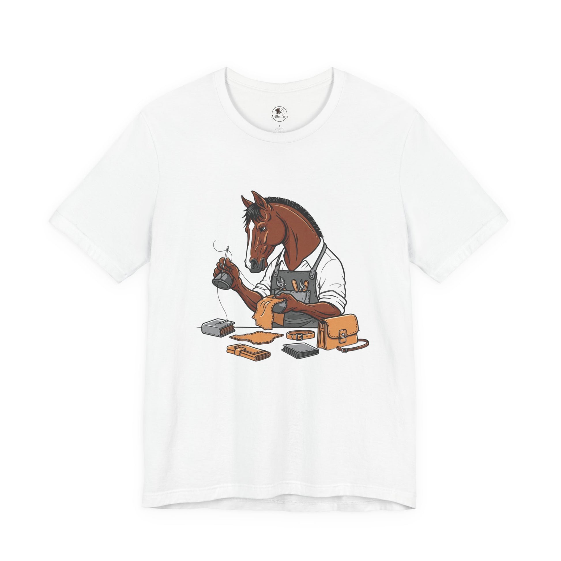 Equestrian Unisex Tee - Funny Horse Shirt for Animal Enthusiasts, Perfect Gift for Horse Lovers - ArtOm_farm™ LEATHER
