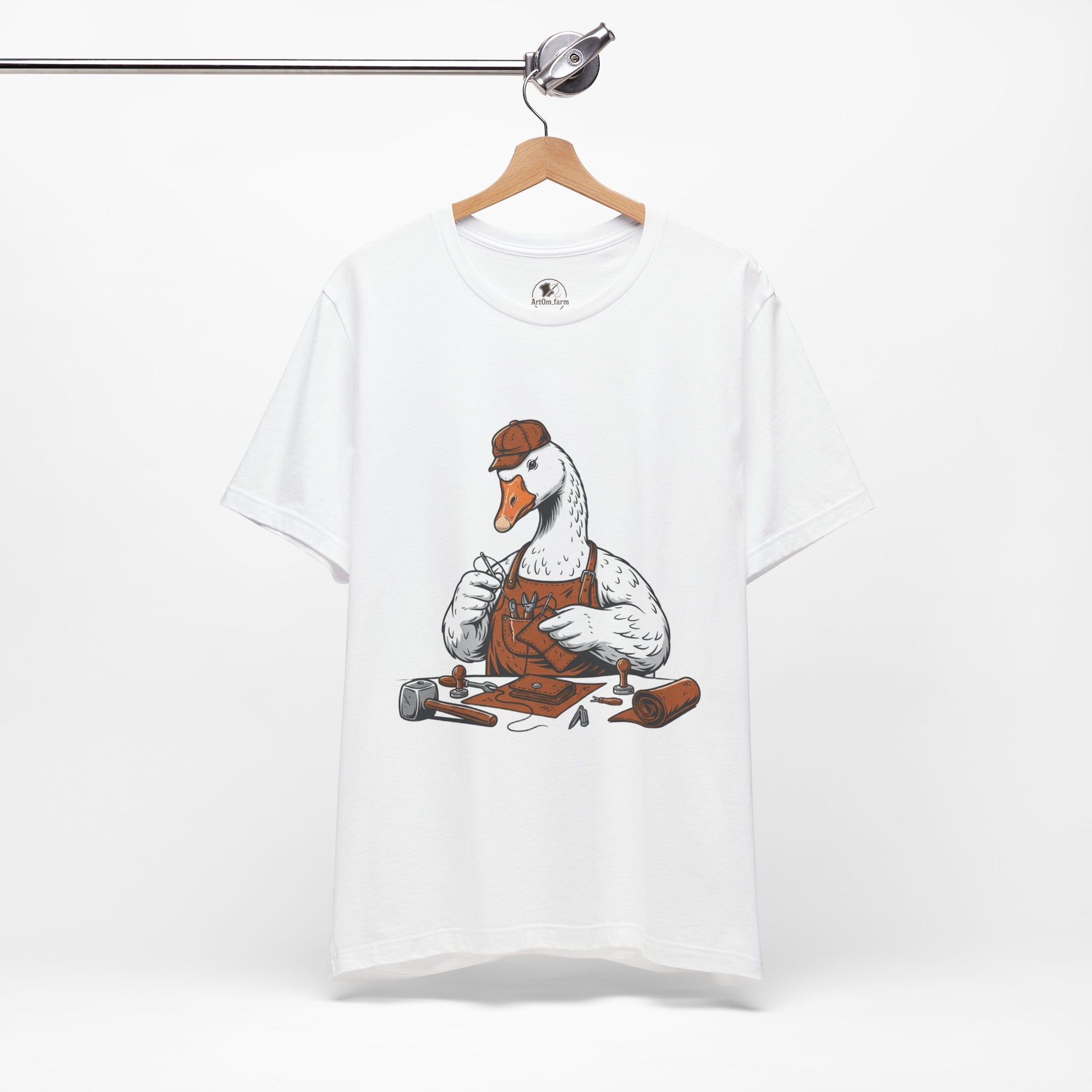 Creative Duck Artisan Tee - Unisex Graphic T-Shirt, Unique Gift for Crafters, Fun Animal Shirt, Artisan Duck Tee - ArtOm_farm™ LEATHER