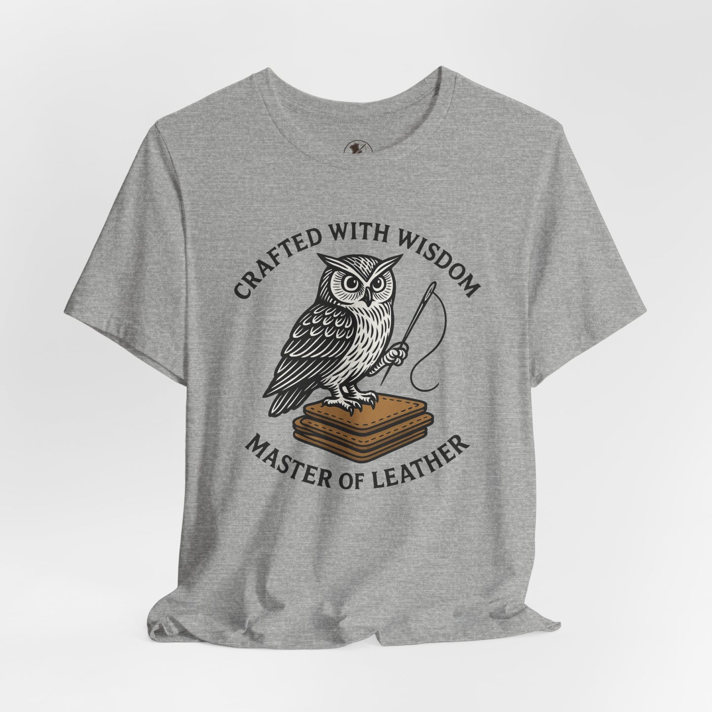 Wise Owl Unisex Tee - Unique Animal Design, Eco-Friendly Apparel for Crafters and Style Enthusiasts - ArtOm_farm™ LEATHER 