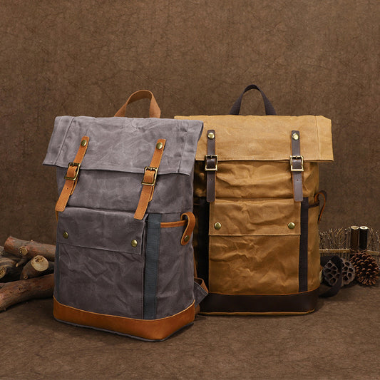 Horse Leather Waterproof Backpack - Multifunctional Outdoor Gear, Waterproof & Durable - ArtOm_farm™ LEATHER 