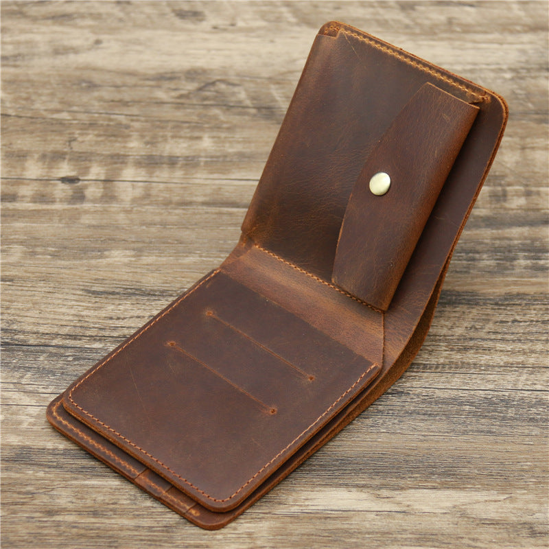 Men Crazy Horse Leather Wallet - Stylish Money and Card Bag for Modern Men - ArtOm_farm™ LEATHER 