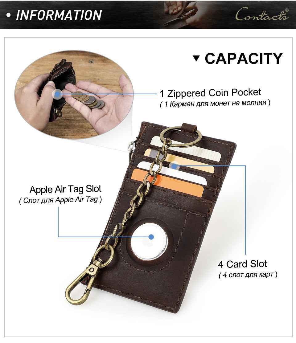 Genuine Crazy Horse Leather Cardholder - Stylish and Durable Wallet for Everyday Use - ArtOm_farm™ LEATHER