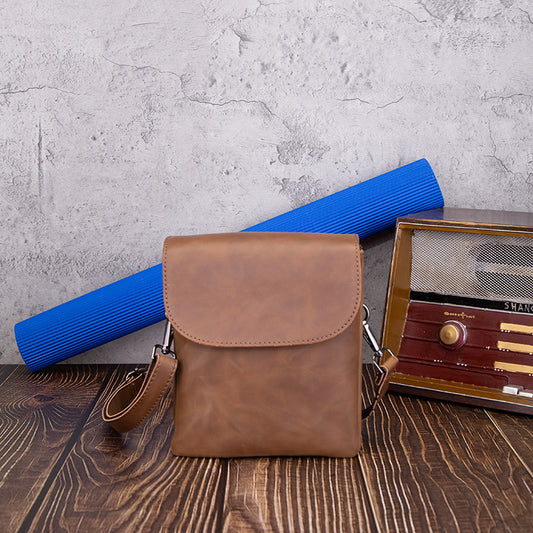 Double-layer Leather Men's Bag - Crazy Horse Leather Design - ArtOm_farm™ LEATHER 