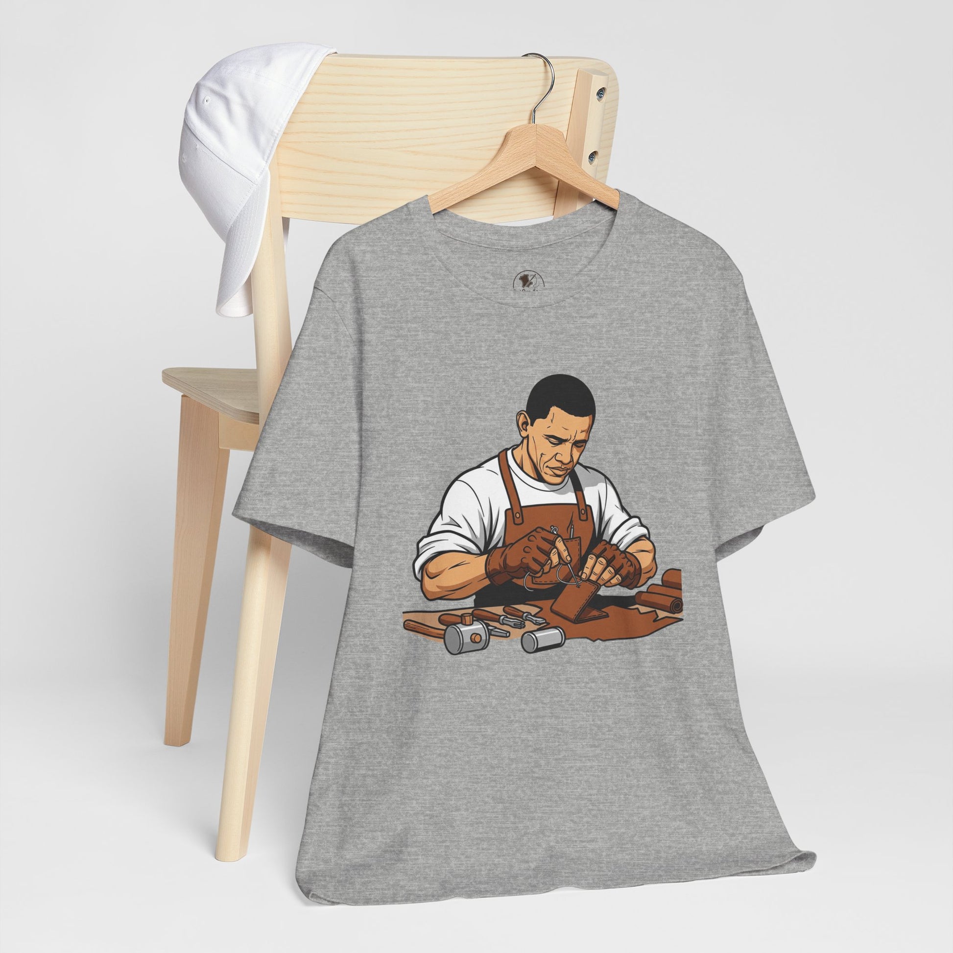 Craftsman Tee for Art Lovers - Unisex Shirt, Handyman Gift for Woodworking Enthusiasts, Perfect Father's Day Gift - ArtOm_farm™ LEATHER 
