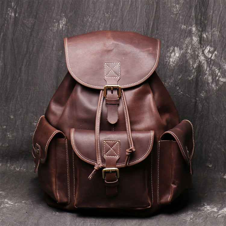 Backpack Made of Crazy Horse Leather - Durable and Stylish Crazy Horse Leather Backpack for Everyday Adventure - ArtOm_farm™ LEATHER